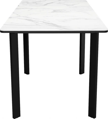 Стол DikLine LK110 Керамика Белый мрамор/подстолье черное/опоры черные арт.00-00073631