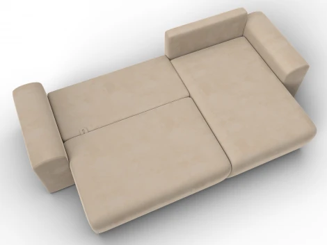 Диван угловой Лига-099 угол универсальный (ДВП,ДСП,ЛДСП,Брус,Фанера/Пластик/Велюр/Бежевый) Лига Диванов 134128