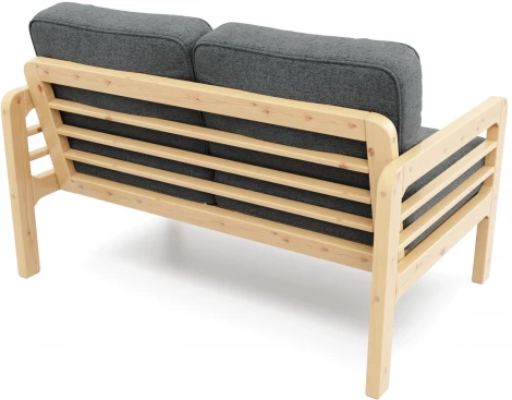 Диван Arsko прямой Бергер М сосна рогожка черная