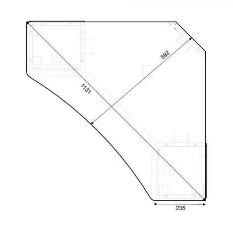 Тумба под телевизор ТЭКС угловая 044 (2у), венге/дуб молочный