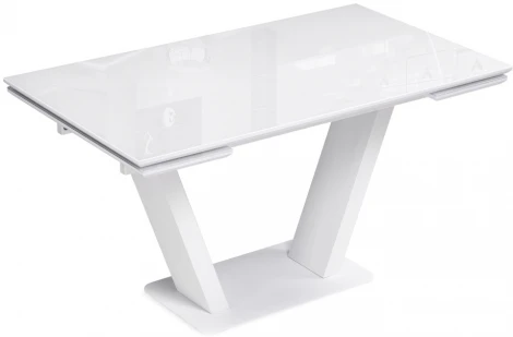 Стол стеклянный Notta Конор 140(200)х80х73 ультра белый / белый 517338