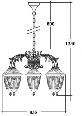 Уличный светильник подвесной Oasis Light FES 86370 6 16 Bl (220V, на цепи, фонарь, IP44)