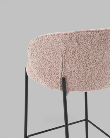 Стул полубарный Тисдейл букле розово-персиковый Stool Group арт.УТ000041694