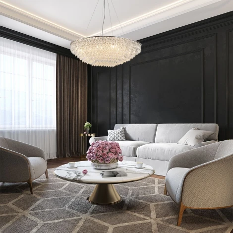 Подвесная люстра Indigo INTRIGO V000369 (220V, хрусталь, на тросе)