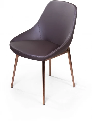 Стул Oscar экокожа soft touch коричневый, декор розовое золото Top Concept 2001000000654