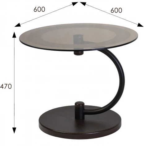 Стол журнальный Дуэт 13Н черный/венге/тонированное от фабрики Mebelik
