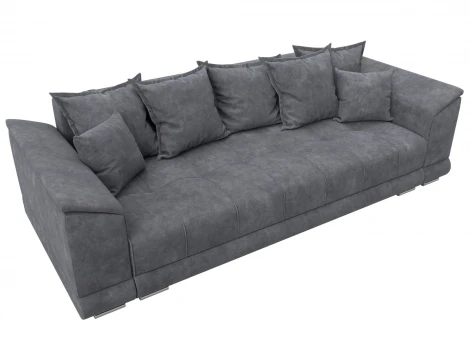 Диван прямой НордСтар НПБ (ДСП,ЛДСП,Брус/Пластик,Металл/Велюр/Темно-серый) Лига Диванов 133192