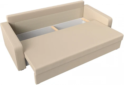 Диван прямой Лига-009 (Бежевый/Экокожа) Лига Диванов арт.118062