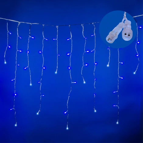 Бахрома светодиодная с эффектом мерцания, 25м. соединяемая, 440 светодиодов, синий и белый свет Uniel ULD-B25006-440/TTK BLUE-WHITE IP44