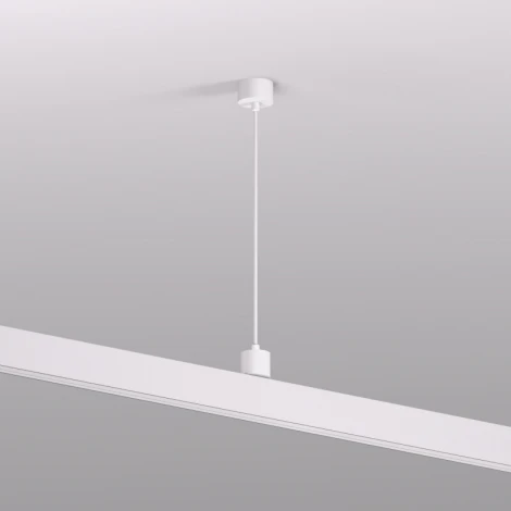 Подвод питания для подвесного монтажа трека Denkirs Smart Base TR2124-WH АС 220V, 5м, белый, алюминий