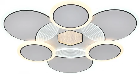 Потолочная люстра светодиодная Escada Dune 10277/6LED 80Вт, с ПДУ, металл/акрил, белый/чёрный (регулировка яркости, 220V)