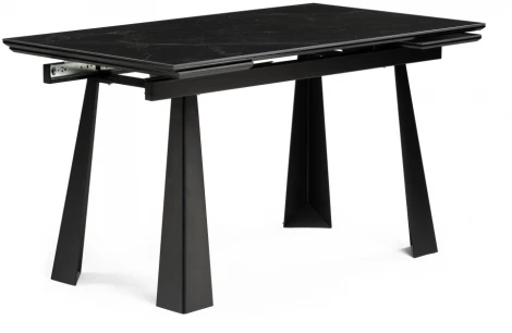 Керамический стол Woodville Бэйнбрук 140х80х76 черный мрамор / черный 530827