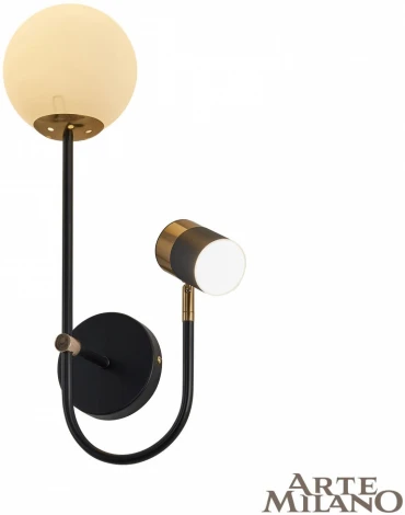 Бра Arte Milano Ferrara-71040 274802/1+1B BK/GD (220V)