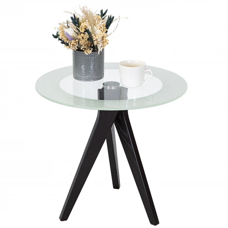 Стол журнальный Рилле 441 черный/стекло прозрачное Mebelik 009583