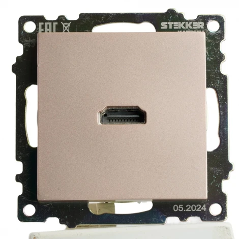 Розетка HDMI (шампань) Stekker Катрин 50063