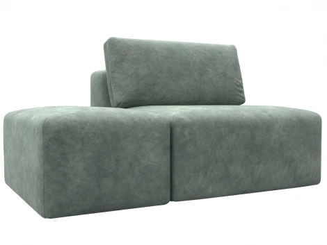 Модули диван и пуф Лига-060 НПБ (ЛДСП,Брус,Фанера,Велюр/Зеленый) Лига Диванов 129604