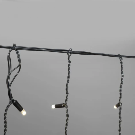 Гирлянда Занавес Облегченный c колпачком 2 x 1 м тепло-белый 220В, 200 LED, провод черный каучук 2,3мм, IP65 Laitcom ECO200NOT-1-2WW