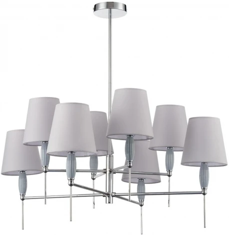 Потолочная люстра на штанге Lumion Karmen 8279/8 хром/серый, металл/керамика/текстиль Е14 8*40W 220V