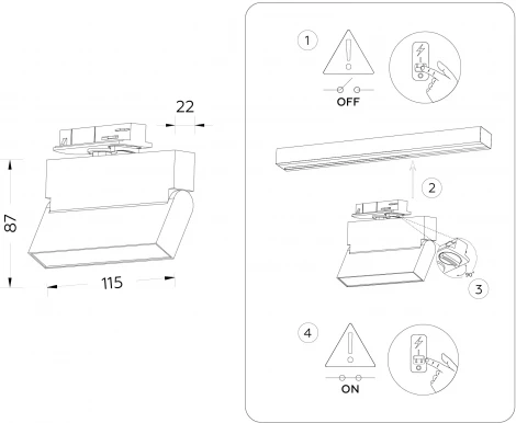 Трековый однофазный светодиодный светильник Ambrella Track System GL6803 (220V)