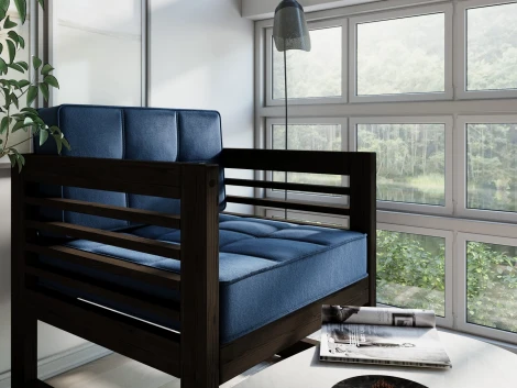 Кресло Arsko Сега венге велюр синий