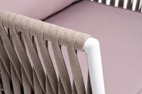 Модульная лаунж-зона из роупа (веревки), каркас из алюминия 4SIS Касабланка KAS-S5C1T1-5-SET