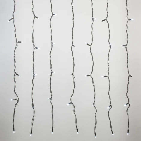 Занавес светодиодный с эффектом мерцания, 3х2м. соединяемый, 384 светодиода, белый свет Uniel ULD-C3020-384/TBK WHITE IP67