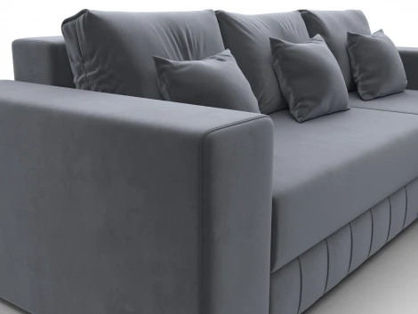 Диван угловой Лига-076 угол универсальный (ДСП/Пластик/Велюр/Серый) Лига Диванов 129843