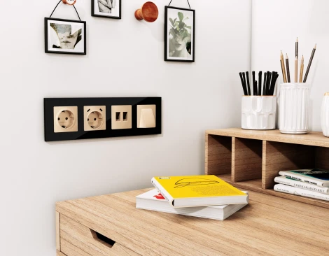 Лицевая панель для вывода кабеля (шампань) Ambrella Volt QUANT AP6158