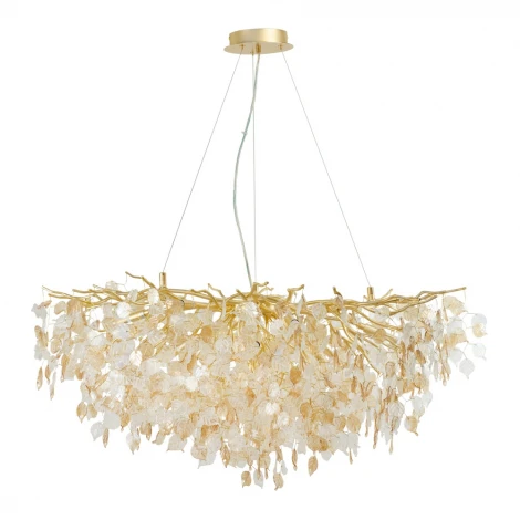 Подвесная люстра AM Group Forest D1000 GOLD (220V, на тросе, листья)