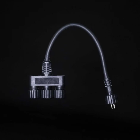 Разветвитель 3-х Лучевой для Силиконовых Нитей 24В без Возможности Управления, Провод Черный Каучук, IP65