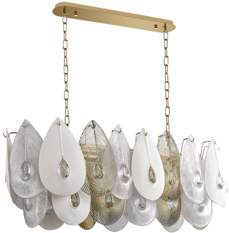 Подвесная люстра Odeon Light Cabochon 5050/14 золото/прозрачный/металл/стекло/фарфор/металл E14 14*40W