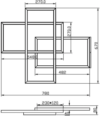 Потолочная люстра светодиодная Maytoni Line MOD016CL-L80BK (220V)