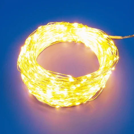 Гирлянда светодиодная Роса. 100м. 1000 светодиодов. Теплый белый свет. Пульт ДУ в-к. ULD ULD-S10000-1000/DTA/RC WARM WHITE IP44 DEW