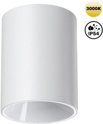 Светильник накладной влагозащищённый Novotech Recte 359420 белый IP54 LED 15W 220V 3000К (круглые)
