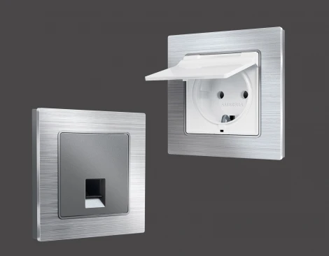 Рамка Ambrella Volt ALFA Platos (Серебро Металл шлифованный) 2-ая AF550102