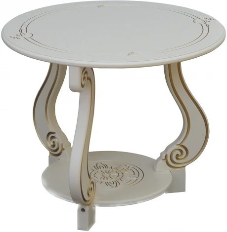 Стол журнальный Грация (М) слоновая кость/золото от фабрики Mebelik