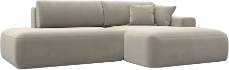 Диван угловой Лига-036 НПБ Модерн правый угол (Бежевый/Микровельвет) Лига Диванов арт.121398
