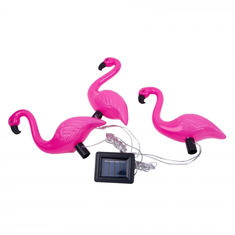 Садовый светильник на солнечной батарее «Фламинго», в комплекте из 3 штук. 6 светодиодов 1*АA Ni-Mh аккумулятор в/к. IP44 Uniel USL-S-833/PM530 FLAMINGO SET3