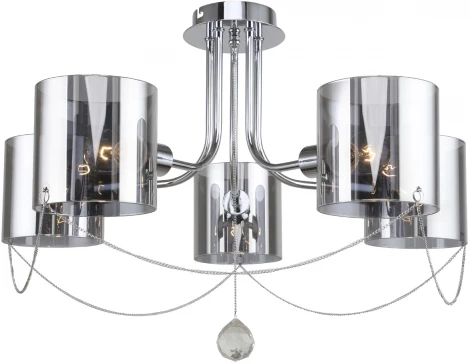 Потолочная люстра на штанге Escada Intense 683/5P (220V, хрусталь, круглые)