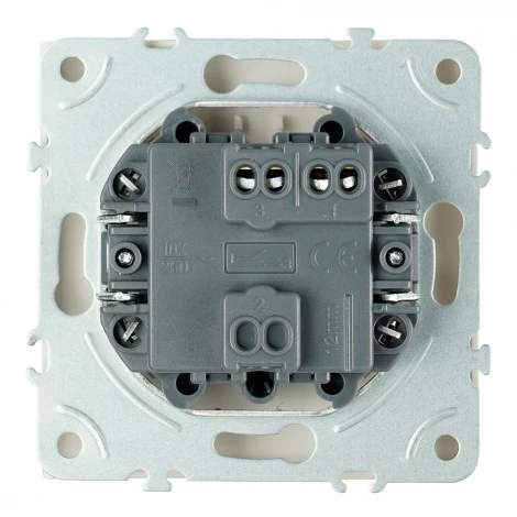 Выключатель одноклавишный самовозвратный (белый фарфор, soft touch) Stekker Эмили 50324