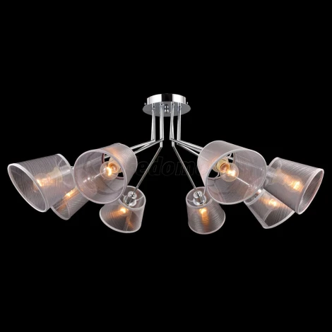 Люстра потолочная Natali Kovaltseva Pronto, 8 плафонов, хром с серым