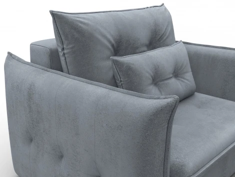 Кресло Лига-100 НПБ (ДСП,Фанера,Велюр/Серый) Лига Диванов 137001