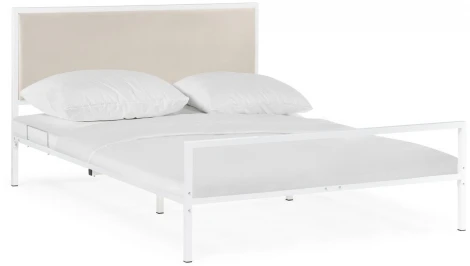 Двуспальная кровать Woodville Эгерт 160х200 белый / light beige 552921