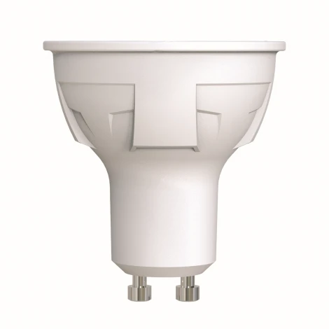 Лампочка светодиодная полусфера белая GU10 6W 3000K Uniel LED-JCDR 6W/WW/GU10/FR/DIM PLP01WH