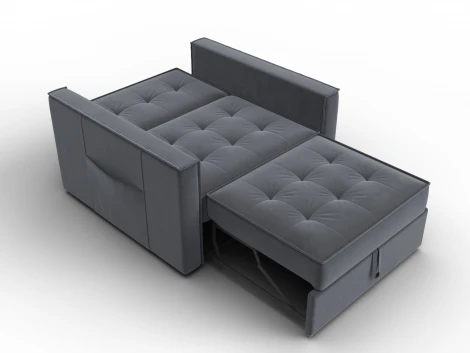 Кресло-кровать Лига-104 (80) (ЛДСП,Брус,Фанера,Велюр/Серый) Лига Диванов 134855