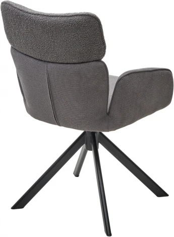 Стул M-City TRIS 360 град. поворот с возвратом, Davis Nowo 92 серый, букле /Point 90 серый/ Черный