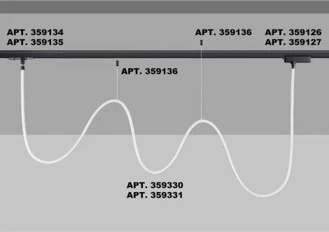 Гибкий неон Novotech Ramo 359331 KONST черный IP20 LED 4000K 38W 220V 3360Лм