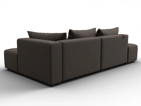 Диван угловой Лига-103 НПБ угол правый (ДСП,Брус,Фанера,Рогожка/Коричневый) Лига Диванов 134810