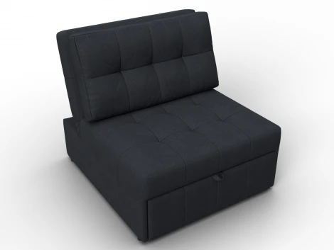 Кресло-кровать Лига-107 (80) (ЛДСП,Брус,Фанера,Замша/Темно-серый) Лига Диванов 134945