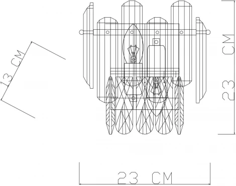 Бра Divinare Bellatrix 3510/17 AP-2 (220V, хрусталь, подвески)